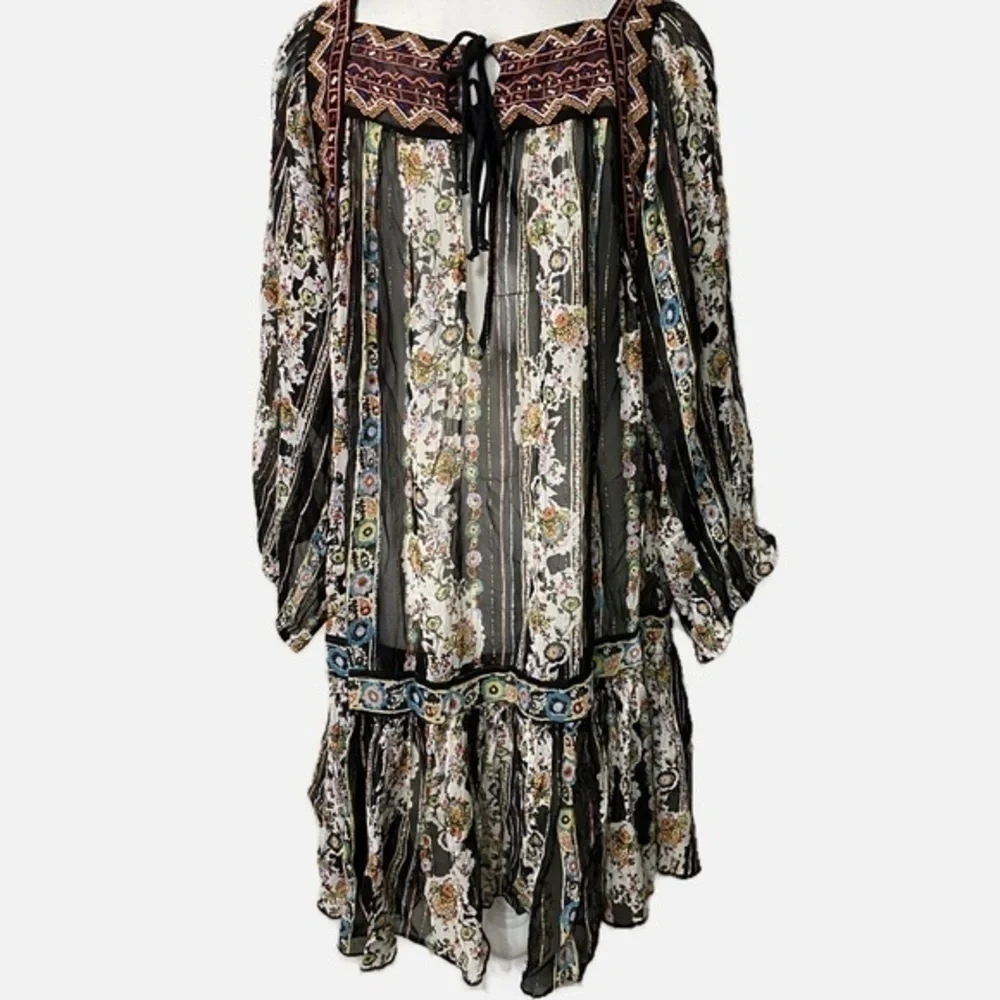 Free People Dance Magic Black Floral Printed Mini Dress - Picture 2 of 13